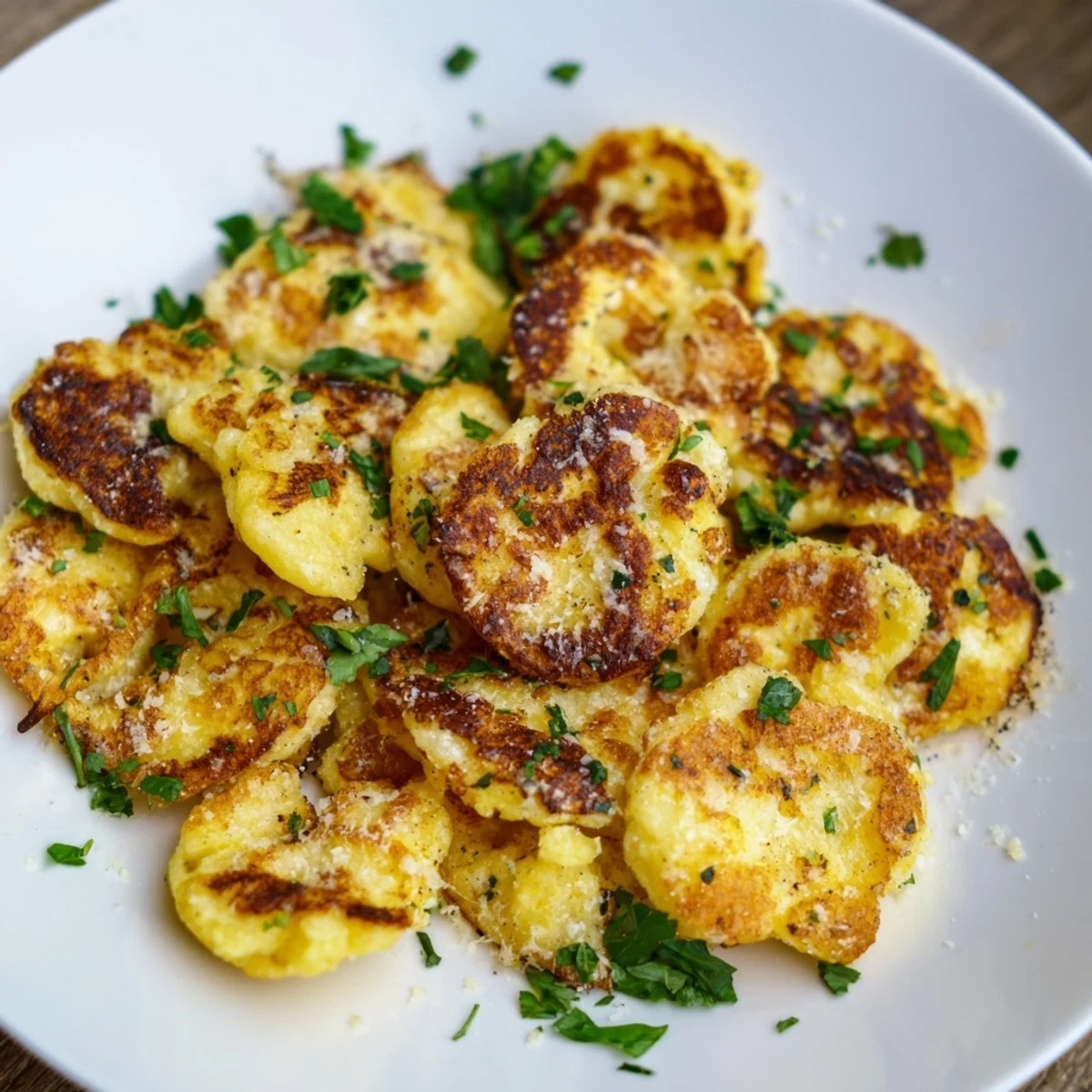 Air Fryer German Spätzle: a close-up shows the perfectly crisped egg noodles, ready to eat for dinner.
