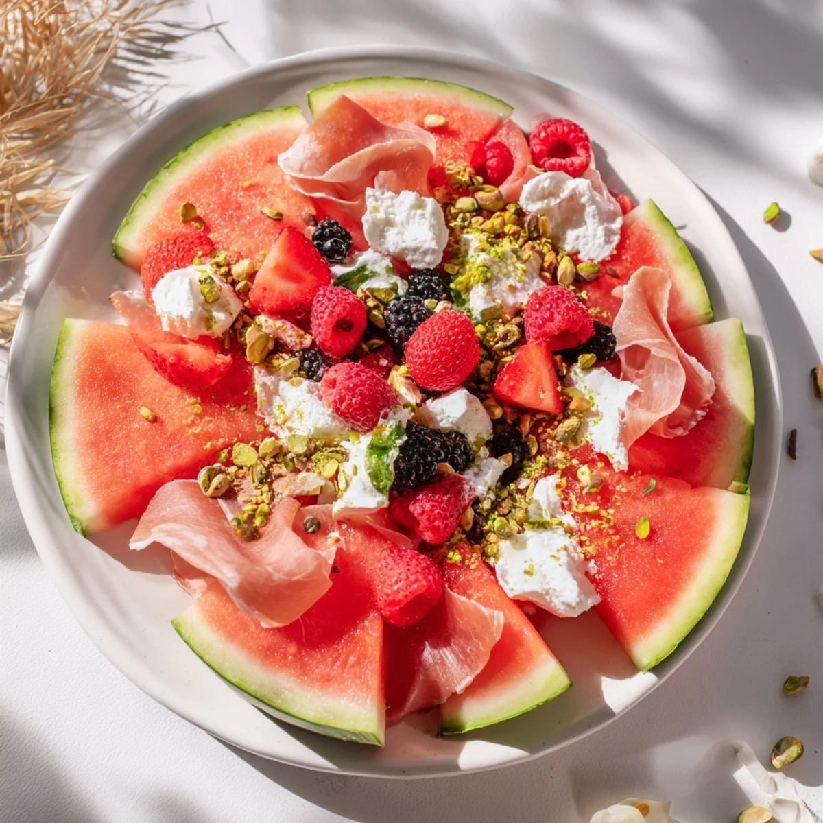 Vibrant image: Easy-to-make watermelon slice charcuterie perfect for a party appetizer.