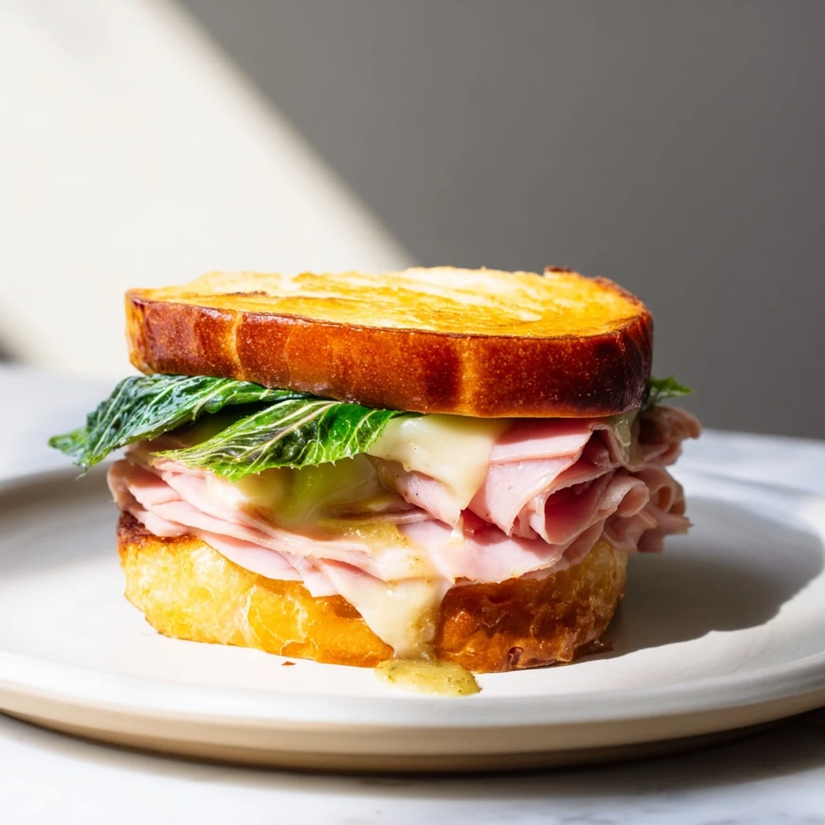 A vibrant platter of Festin du Château Royal Sandwiches, showcasing colorful layers of meats and cheeses.