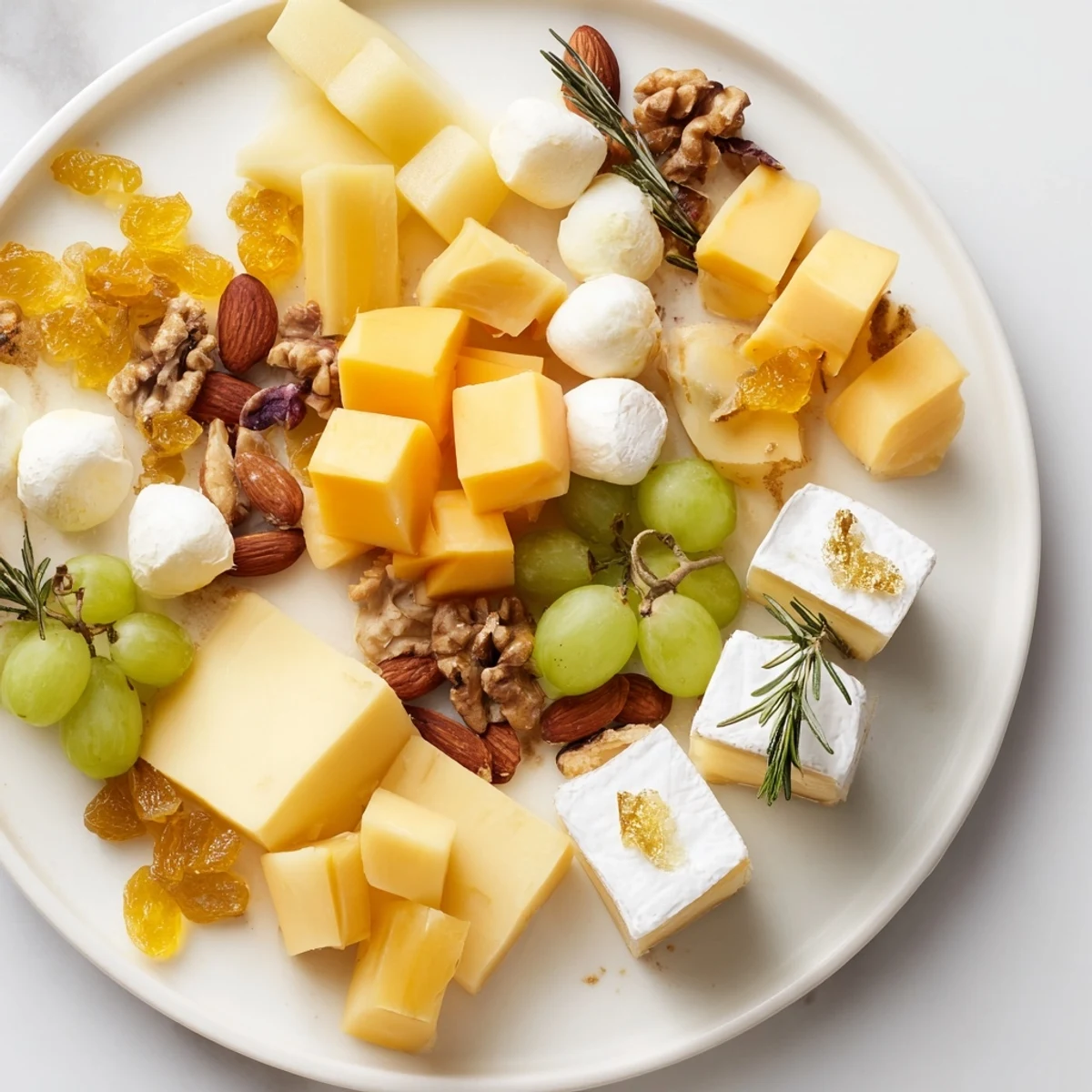 An inviting close-up photo of the Gold and Silver Cheese Cube Board, perfect for elegant gatherings.