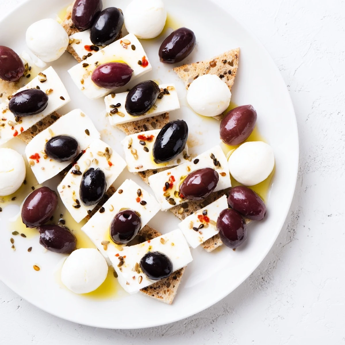 Close-up of a Black and White Formal Affair, showcasing a sophisticated, delicious vegetarian appetizer platter.