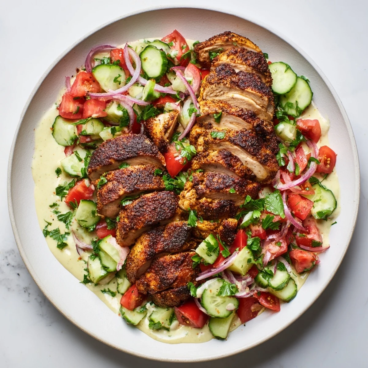 Chicken Shawarma Salat Tahini