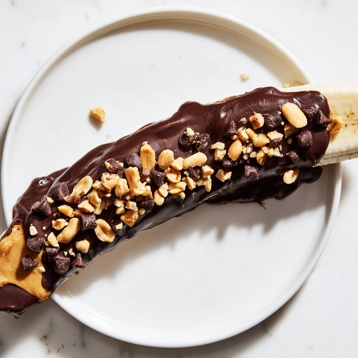 Frozen Banana Chocolate Pops on a tray: A close-up shows the delicious peanut butter banana treats.