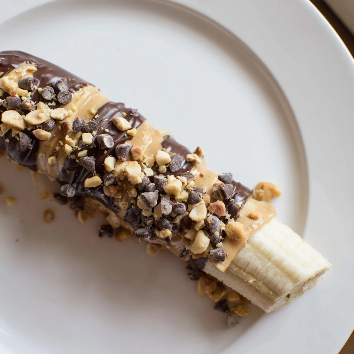 Perfectly coated Frozen Banana Chocolate Pops offer a delightful mix of peanut butter, banana, and chocolate flavors.