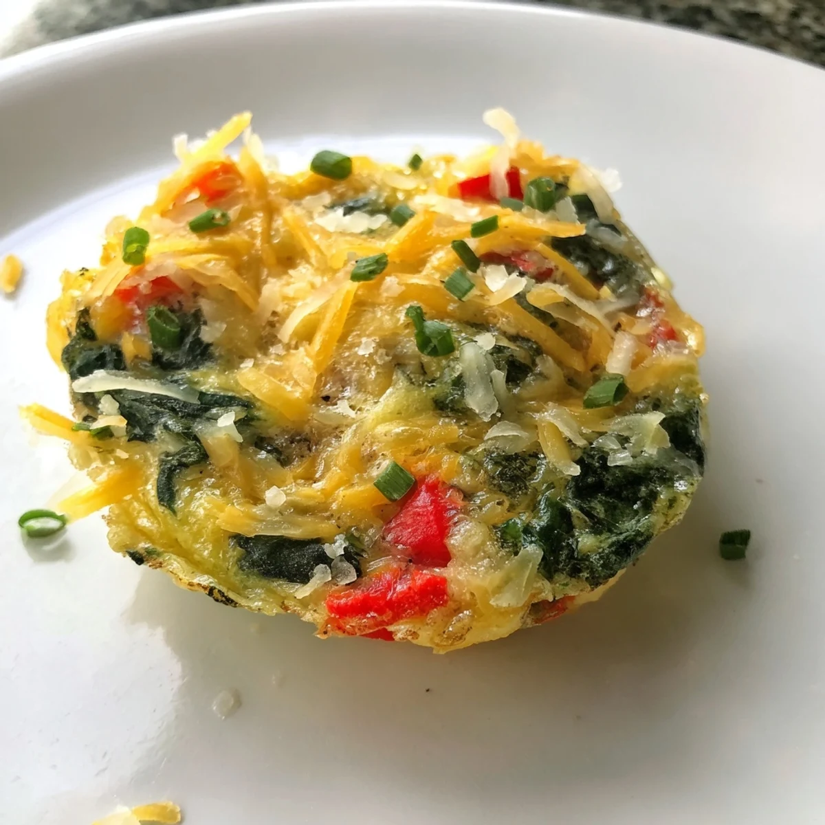 Golden-brown mini crustless quiches, bursting with spinach and cheese, ready for brunch.