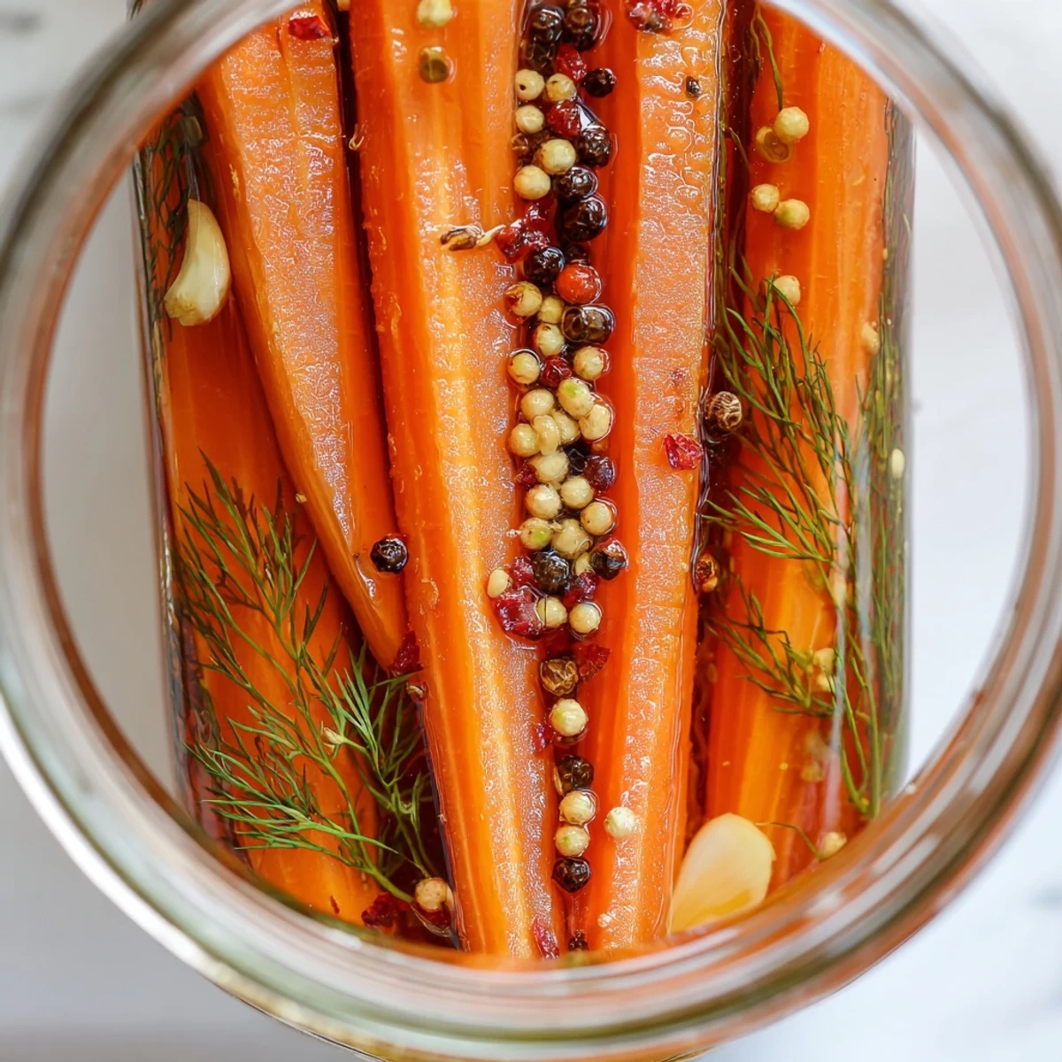 Vibrant Quick Pickled Carrot Spears: A close-up of crunchy, tangy, refrigerator pickles.
