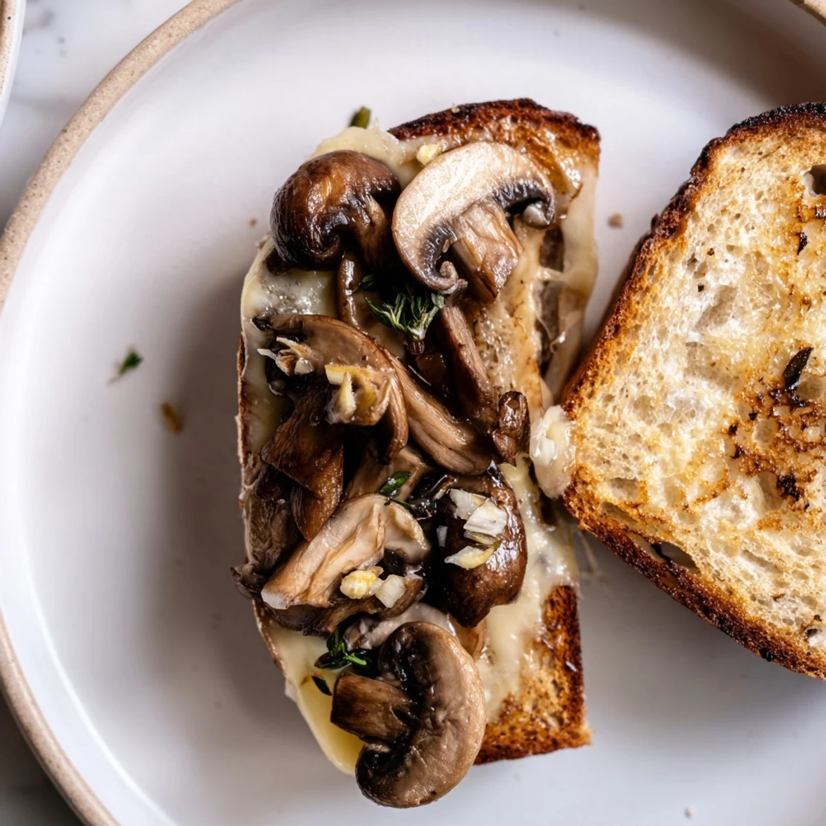 Get cozy with this delicious creamy mushroom grilled cheese; a perfect lunch sandwich with a delightful combination.