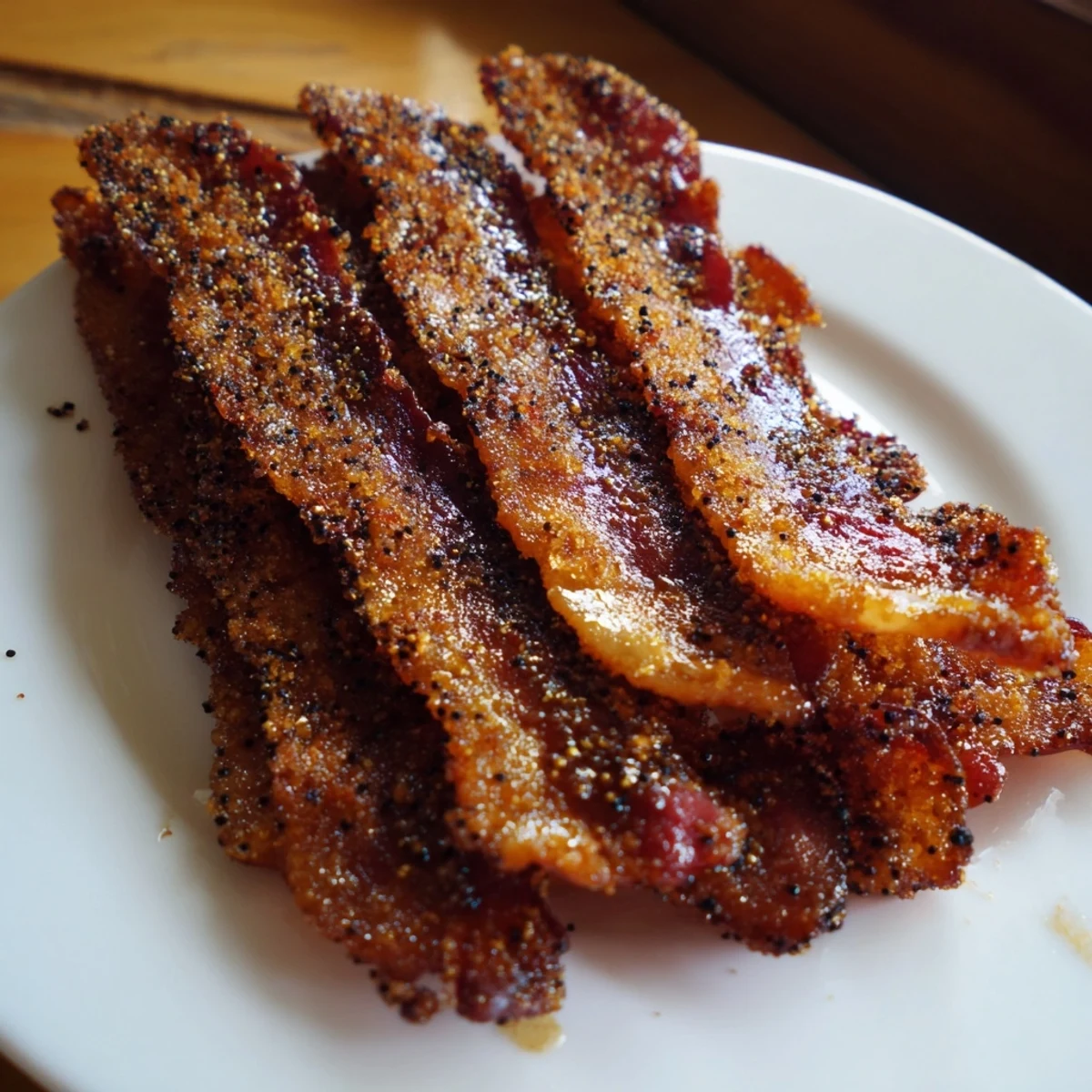 Sweet and salty Snoop Dogg Billionaire Bacon, baked to perfection, ideal for brunch or a tempting appetizer.