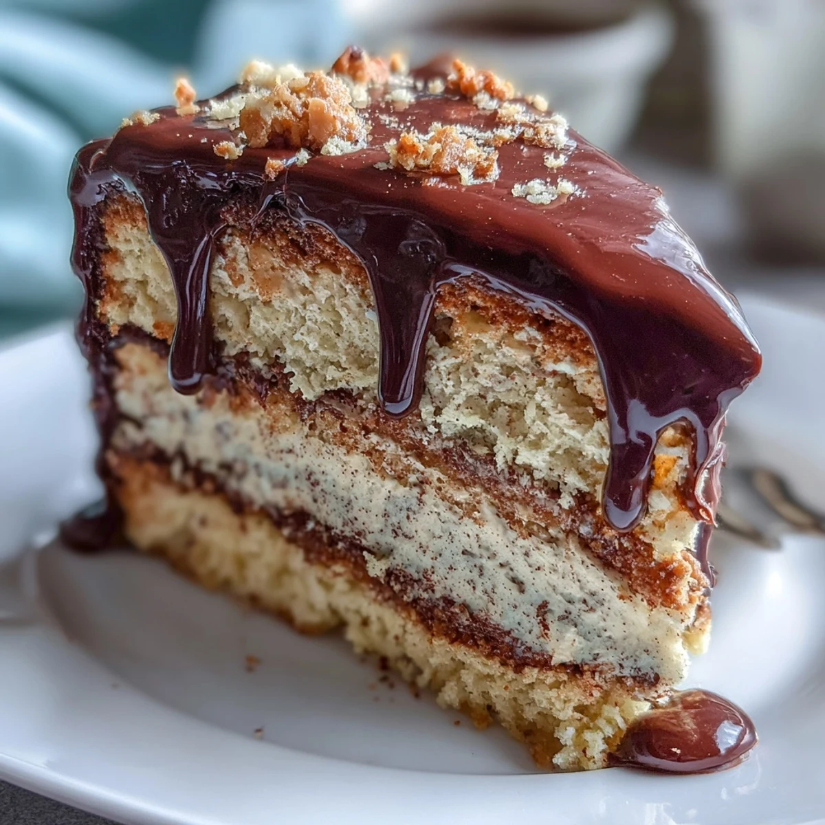 Hojicha Butter Cream Cake mit duftendem Tee-Creme-Guss auf cremiger Buttercream-Basis