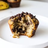 Warm, freshly baked banana chocolate muffins, perfect for a sweet treat with your coffee.