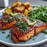 Gesunder Lachs mit Bohnen