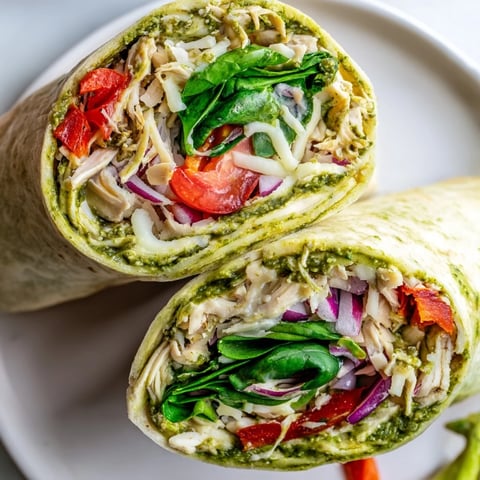 **Here are your ALT texts for the Pesto Chicken Wrap recipe:**