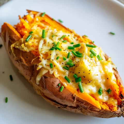Golden, bubbly Sweet Potato & Cheese Whole Roast, ready to be enjoyed as a hearty vegetarian meal.
