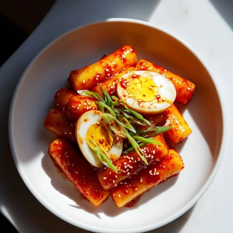 Certainly! Here are three unique ALT image texts, fitting all constraints, created for the Korean Tteokbokki recipe.