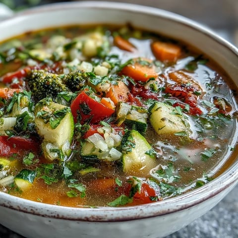 Heiße Ginger Vegetable Soup in einer Schüssel mit frischen Karotten und Brokkoli.