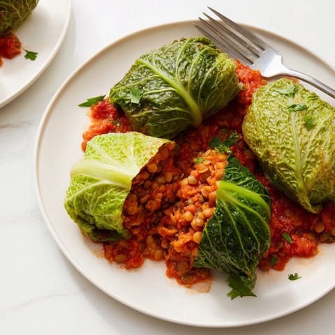 Krautrollen mit würzigen Linsen