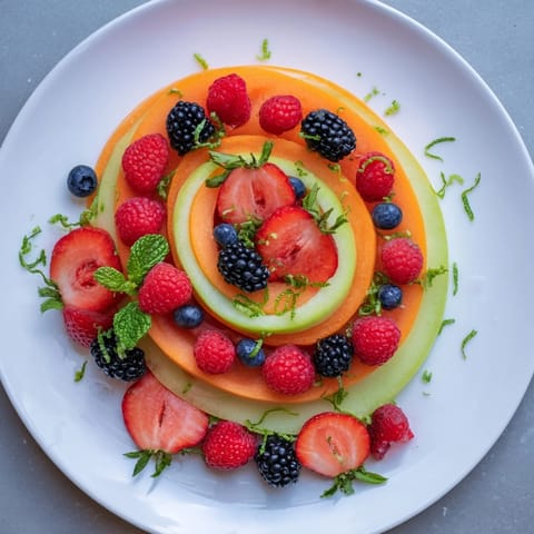 Melonenscheiben mit Beeren #103