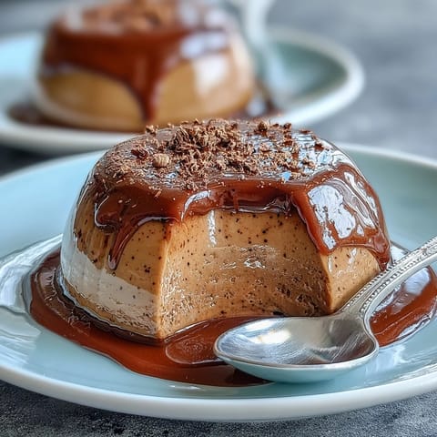 Hojicha Panna Cotta cremig