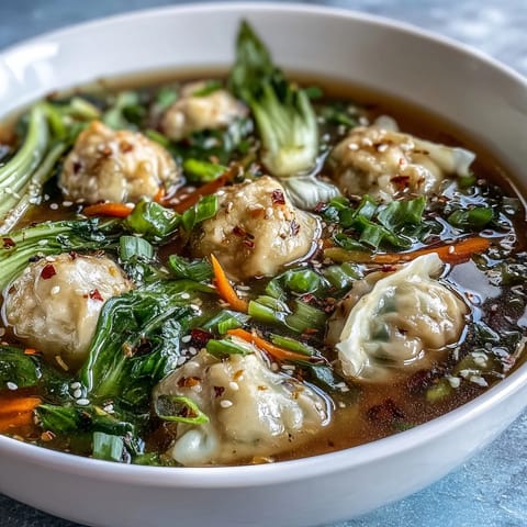 Asian Dumpling Soup Bok Choy