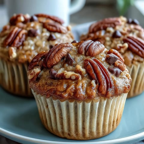 1. Hochprotein-Bananen-Muffin-Mahlzeitvorbereitung mit Haferflocken und griechischem Joghurt für gesunde Snacks.  