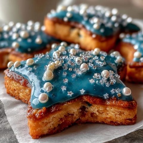 Pisces Sternzeichen Zuckerkekse mit Sternenstreuseln: Vanille-Kekse mit glitzernder Sternzeichen-Dekoration und essbaren Sternchen.