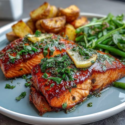 Gesunder Lachs mit Bohnen