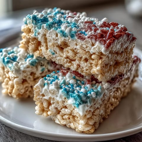 Patriotische Rice Krispies Schicht
