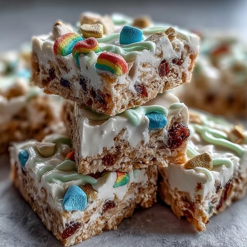 Festliches St. Patrick's Day Treats Board mit Lucky Charms Bark, perfekt für bunte Feiern und süße Leckereien.