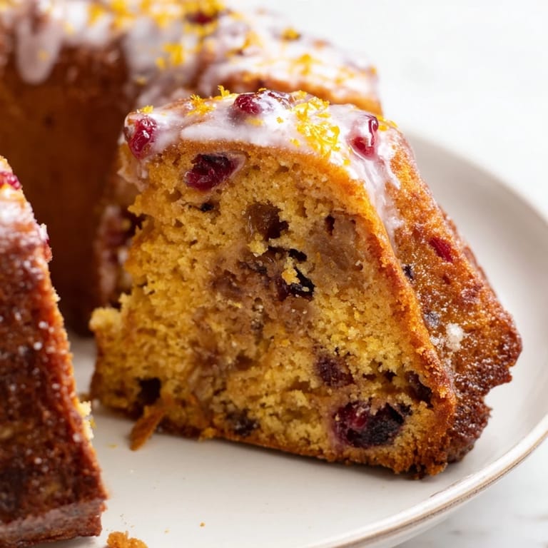 Moist Chestnut Bundt Cake with glaze, mulled wine aroma, perfect for holidays and parties.