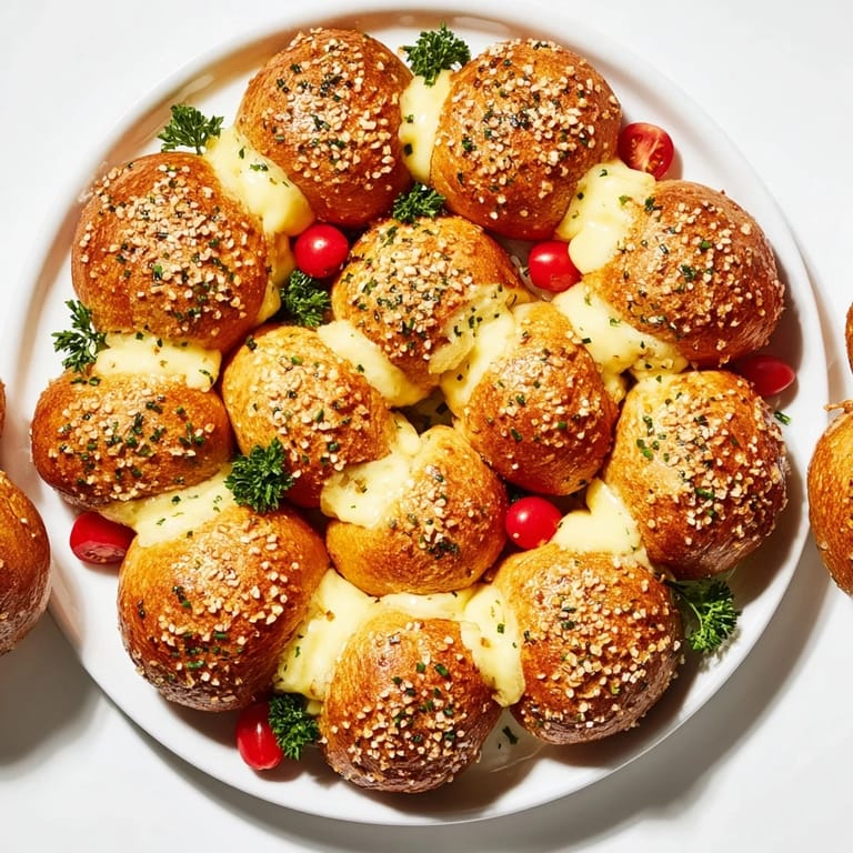 Warm, inviting shot of a freshly baked Pretzel Joy Wreath appetizer, perfect for sharing and dipping.