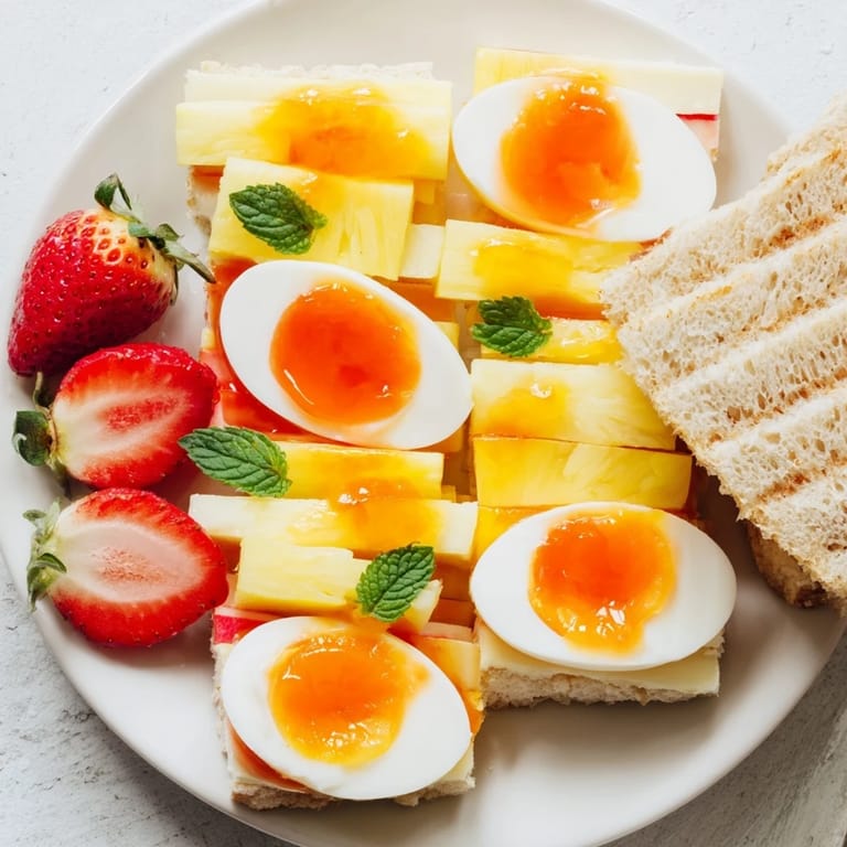 Good Morning Sun Breakfast Board: A colorful breakfast spread with fresh fruits, cheese, and baked goods.