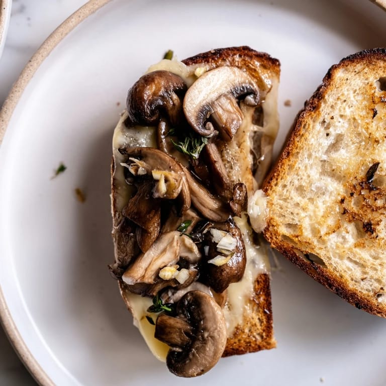 Get cozy with this delicious creamy mushroom grilled cheese; a perfect lunch sandwich with a delightful combination.