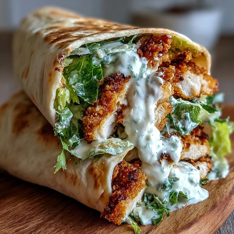 Handtellergroße, gefüllte Pitas mit überbackenem Käse und würzigem Caesar-Hähnchen.