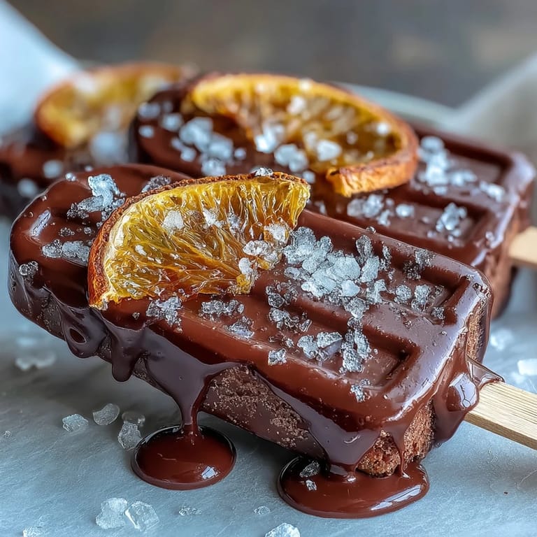 2. Reiche dunkle Schokolade und helle kandierte Orangenschalen vereinen sich zu eleganten, essbaren Geschenk-Rührern.  
