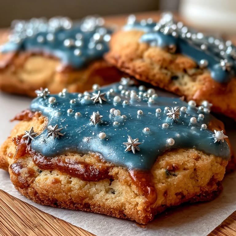 Süße Pisces-Konstellation Zuckerkekse mit funkelnden Sternenstreuseln und silbernen Konstellationspunkten für besondere Anlässe.