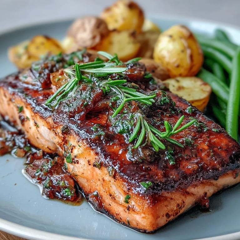 1. Gesundes, einfaches Blechpfannen-Lachsgericht mit grünen Bohnen und Kartoffeln – ein farbenfrohes, nahrhaftes Abendessen mit zitronigem Aroma und frischen Kräutern.