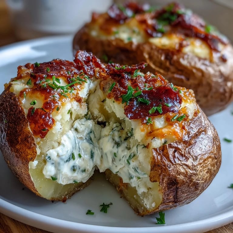 Gefüllte Ofenkartoffeln mit cremiger Kartoffelpüree-Decke und würzigem Hackfleisch.