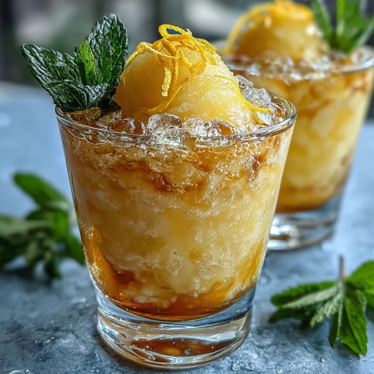 Zitronensorbet mit Limoncello und sprudelndem Wasser in gekühlten Gläsern, ein italienisches Sommervergnügen.