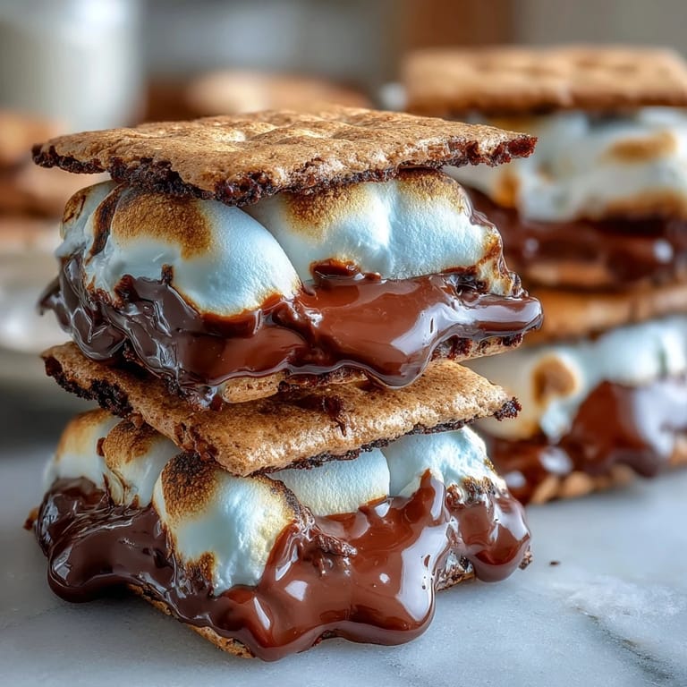 Festlicher 4th of July smores dip mit bunten Marshmallows und Schokolade, serviert mit Graham Crackern und Beeren.