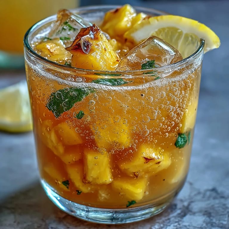 Erfrischender Grad Party Punch mit Mango, Ananas und Sprudellimonade.