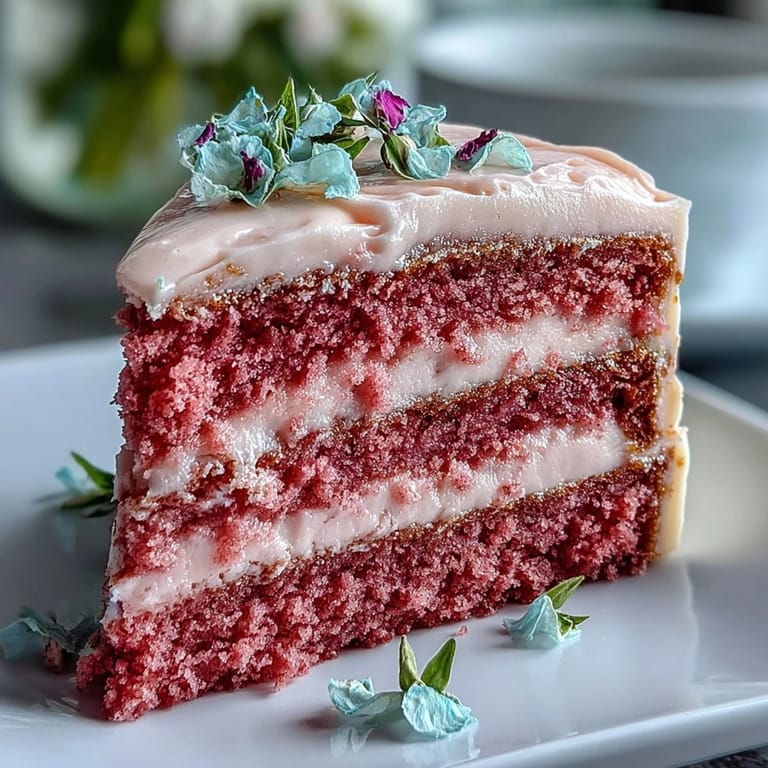 Festlicher Rosé Velvet Cake, dekoriert mit luxuriösem Goldtropf-Effekt.