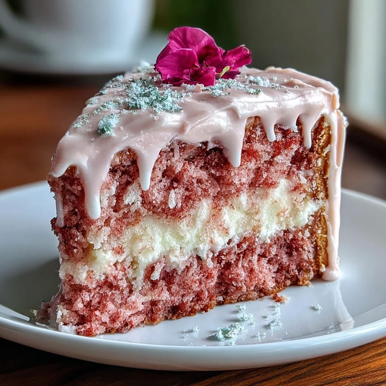 Beautifully decorated rosé velvet cake ready for any celebration.