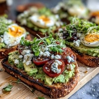 Spring Brunch Avocado Toast Board mit Toppings – eine farbenfrohe, anpassbare Brunch-Platte mit cremiger Avocado auf knusprigem Brot, garniert mit frischen, saisonalen Zutaten.