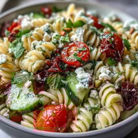 Ein frischer, zitroniger Nudelsalat mit knackigen Gurken und saftigen Kirschtomaten – ideal für sommerliche Mahlzeiten.